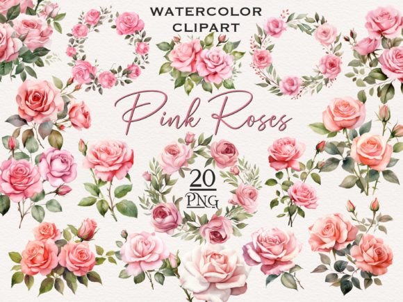Download Pink Roses and Rose Wreaths PNG Bundle - Png Collection