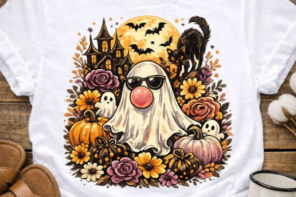 Download Retro Ghost Bubble Gum Halloween PNG - Png Collection