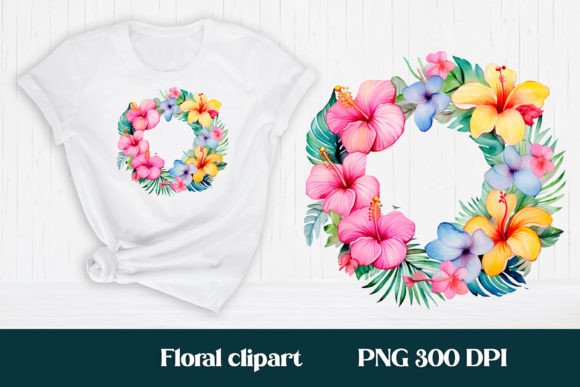 Download Hibiscus Flower Wreath Clipart PNG - Png Collection