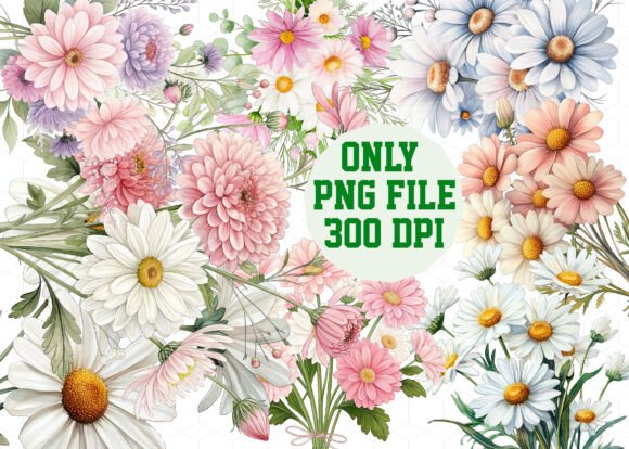 Download Soft Pink and White Daisy Bouquet PNG - Png Collection