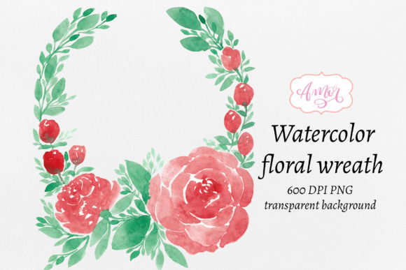 Download Hand Painted Roses Wreath PNG - Png Collection