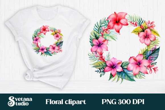 Download Hibiscus Flower Wreath Clipart PNG - Png Collection