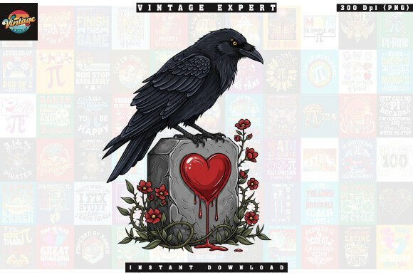 Download Raven on Grave with Bleeding Heart PNG - Png Collection