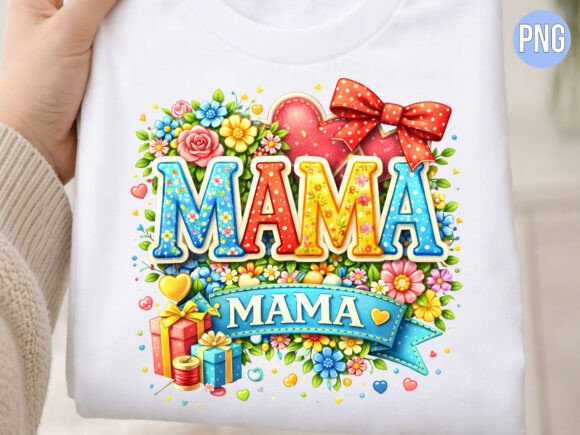 Download Bright Floral Mama Gift PNG T-Shirt - Png Collection