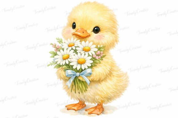 Download Duckling Daisy Bouquet PNG Clipart - Png Collection