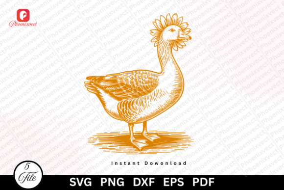 Download Cottagecore Floral Animal Goose SVG PNG - Png Collection