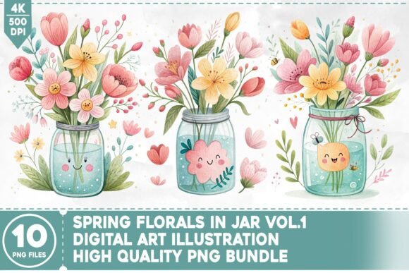 Download Spring Florals in Jar V.1 PNG Bundle - Png Collection