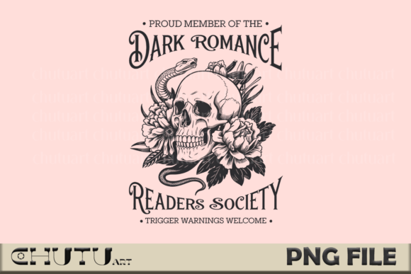 Download Dark Romance PNG – Gothic Reader Skull - Png Collection