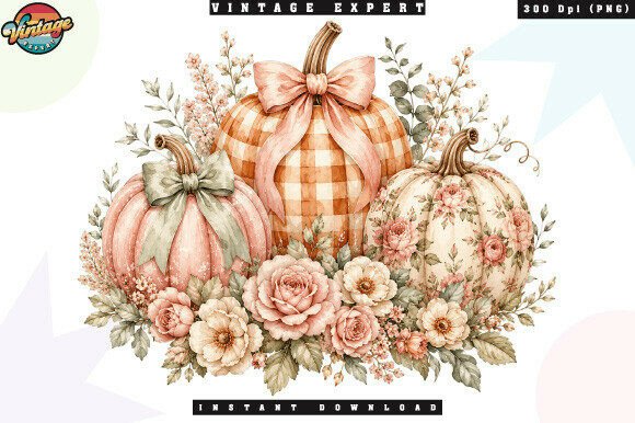 Download Cottagecore Floral Pumpkins Fall PNG - Png Collection