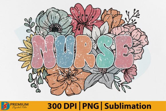 Download Retro Nurse PNG, Floral Flower Design - Png Collection