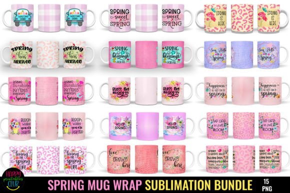Download Spring Mugs Sublimation Bundle PNG - Png Collection