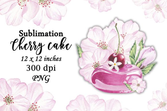 Download Watercolor Cake Cherry Bloom Flowers PNG - Png Collection
