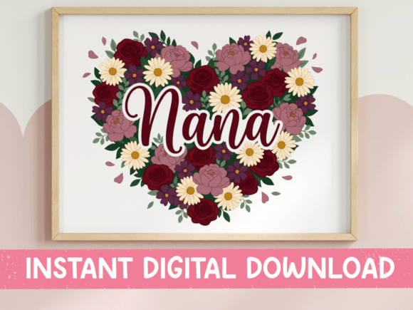 Download Nana Floral Heart Wreath SVG PNG - Png Collection